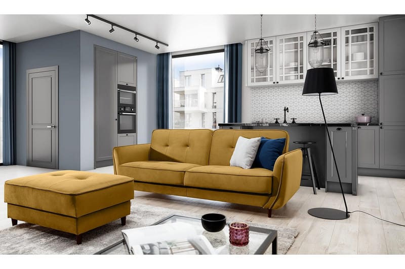 Katsuya Bäddsoffa 3-sits, Gul