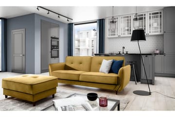 Katsuya Bäddsoffa 3-sits - Gul - Möbler - Soffa - Bäddsoffa - 3 sits bäddsoffa