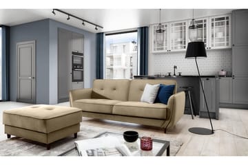 Katsuya Bäddsoffa 3-sits - Gul - Möbler - Soffa - Bäddsoffa - 3 sits bäddsoffa