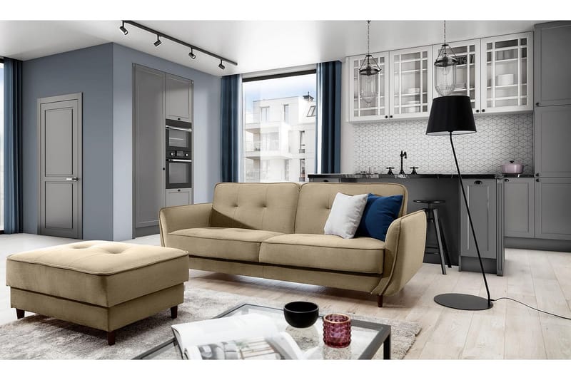 Katsuya Bäddsoffa 3-sits - Gul - Möbler - Soffa - Bäddsoffa - 3 sits bäddsoffa