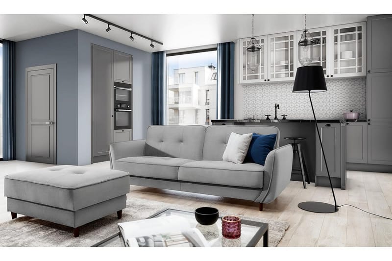 Katsuya Bäddsoffa 3-sits - Ljusgrå - Möbler - Soffa - Bäddsoffa - 3 sits bäddsoffa