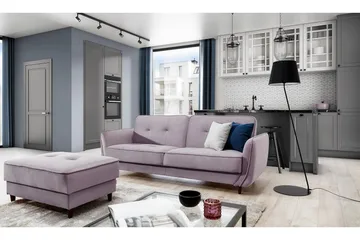 Katsuya Bäddsoffa 3-sits - Ljusrosa - Möbler - Soffa - Bäddsoffa - 3 sits bäddsoffa