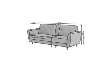 Katsuya Bäddsoffa 3-sits - Mörkblå - Möbler - Soffa - Bäddsoffa - 3 sits bäddsoffa