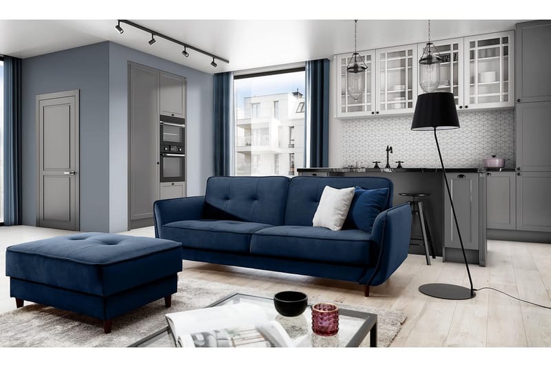 Katsuya Bäddsoffa 3-sits - Mörkblå - Möbler - Soffa - Bäddsoffa - 3 sits bäddsoffa