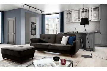 Katsuya Bäddsoffa 3-sits - Mörkbrun - Möbler - Soffa - Bäddsoffa - 3 sits bäddsoffa