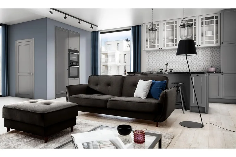 Katsuya Bäddsoffa 3-sits - Mörkbrun - Möbler - Soffa - Bäddsoffa - 3 sits bäddsoffa