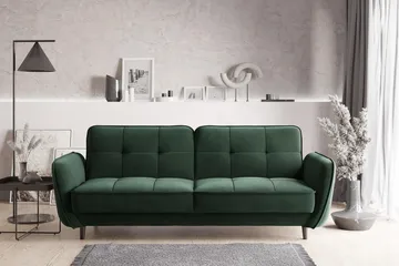 Katsuya Bäddsoffa 3-sits - Mörkgrön - Möbler - Soffa - Bäddsoffa - 3 sits bäddsoffa
