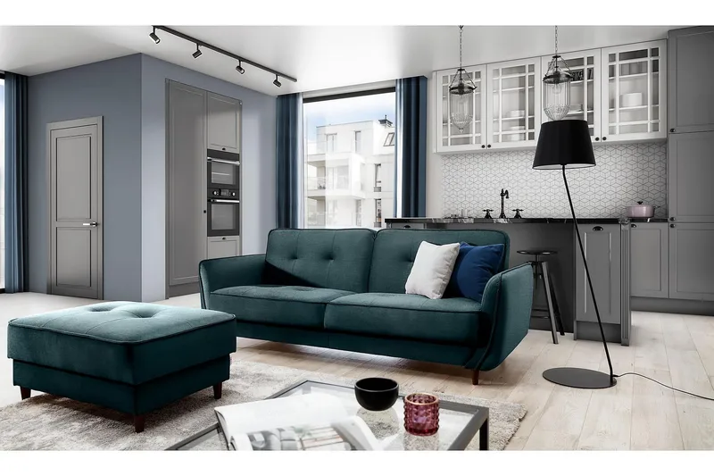 Katsuya Bäddsoffa 3-sits, Mörkgrön