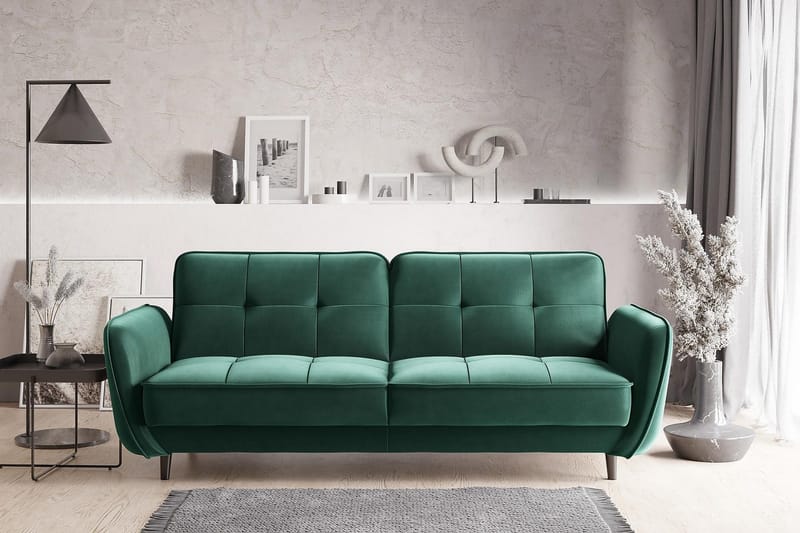 Katsuya Bäddsoffa 3-sits - Mörkgrön - Möbler - Soffa - Bäddsoffa - 3 sits bäddsoffa