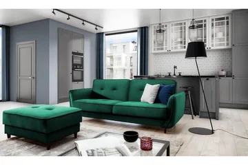 Katsuya Bäddsoffa 3-sits - Mörkgrön - Möbler - Soffa - Bäddsoffa - 3 sits bäddsoffa