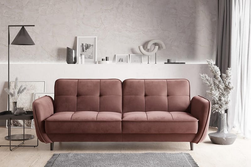 Katsuya Bäddsoffa 3-sits - Rosa - Möbler - Soffa - Bäddsoffa - 3 sits bäddsoffa