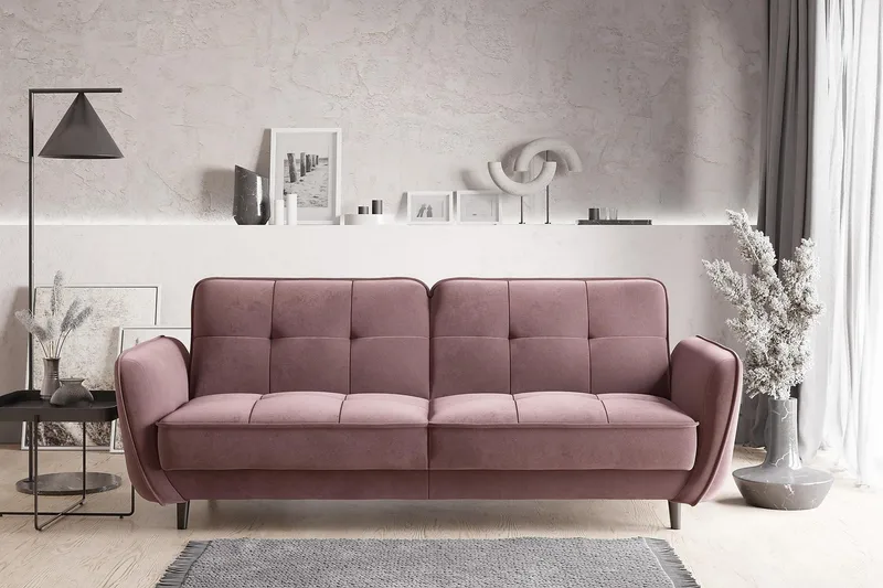 Katsuya Bäddsoffa 3-sits - Rosa - Möbler - Soffa - Bäddsoffa - 3 sits bäddsoffa