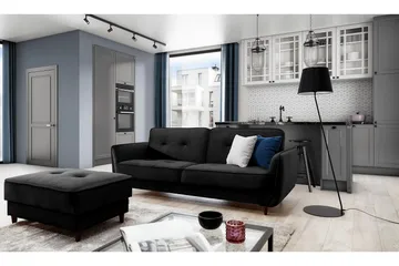Katsuya Bäddsoffa 3-sits - Svart - Möbler - Soffa - Bäddsoffa - 3 sits bäddsoffa