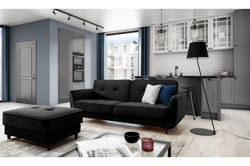 Katsuya Bäddsoffa 3-sits - Svart - Möbler - Soffa - Bäddsoffa - 3 sits bäddsoffa