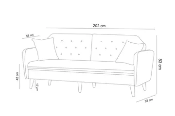 Keena Bäddsoffa 3-sits - Beige - Möbler - Soffa - Bäddsoffa - 3 sits bäddsoffa