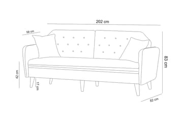 Keena Bäddsoffa 3-sits - Grå - Möbler - Soffa - Bäddsoffa - 3 sits bäddsoffa