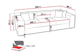 Knocklong 3-sits Bäddsoffa - Möbler - Soffa - Bäddsoffa - 3 sits bäddsoffa