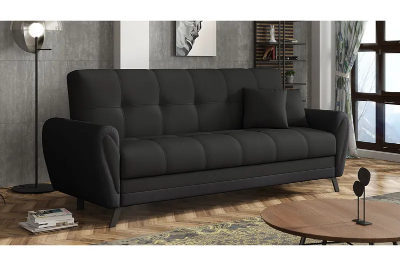 Laterse 3-sits Bäddsoffa - Svart - Möbler - Soffa - Bäddsoffa - 3 sits bäddsoffa