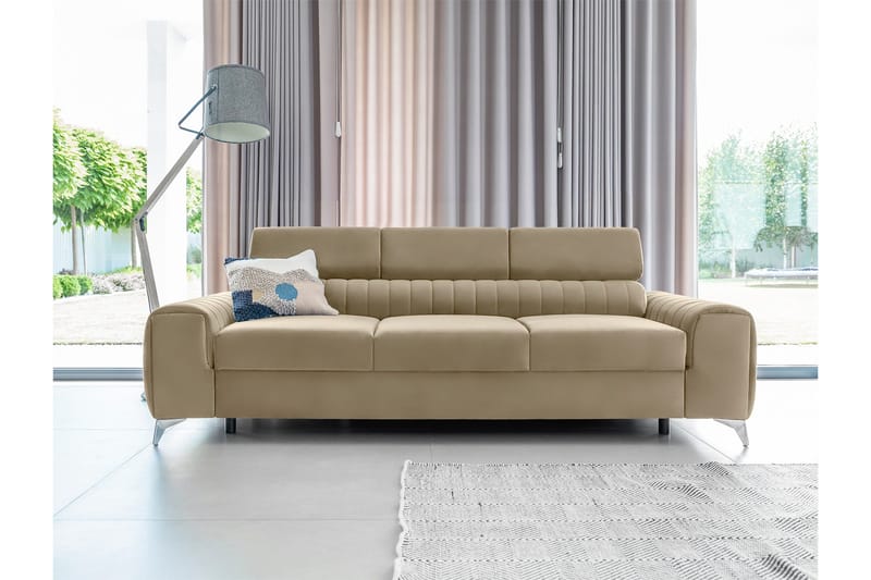 Laurece Bäddsoffa 3-sits - Beige - Möbler - Soffa - Bäddsoffa - 3 sits bäddsoffa