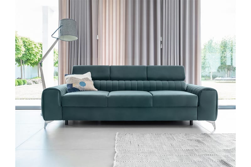 Laurece Bäddsoffa 3-sits - Blå - Möbler - Soffa - Bäddsoffa - 3 sits bäddsoffa