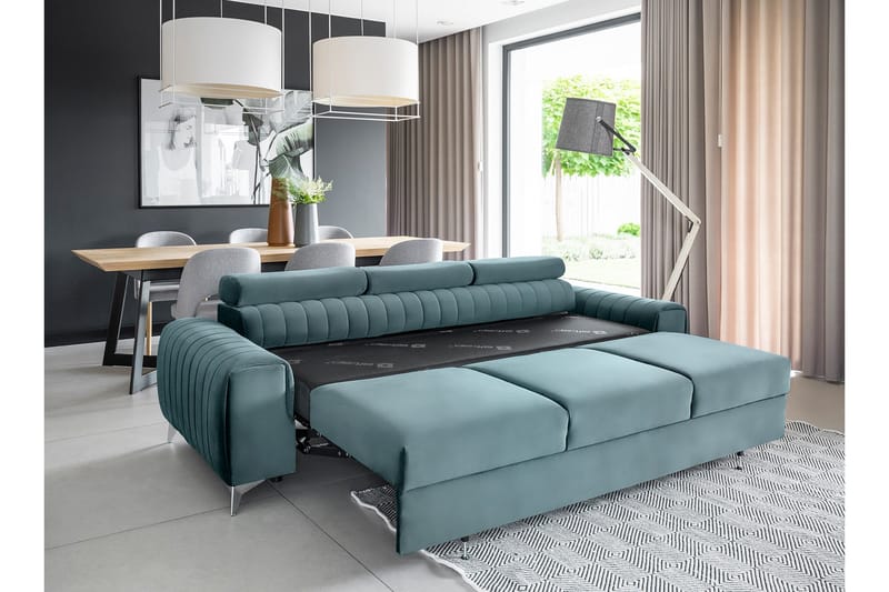 Laurece Bäddsoffa 3-sits - Blå - Möbler - Soffa - Bäddsoffa - 3 sits bäddsoffa