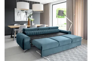 Laurece Bäddsoffa 3-sits - Blå - Möbler - Soffa - Bäddsoffa - 3 sits bäddsoffa