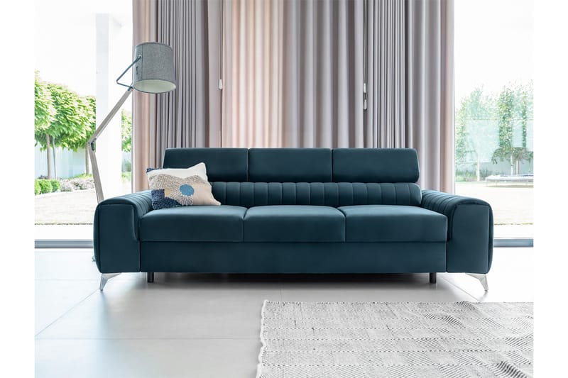 Laurece Bäddsoffa 3-sits - Blå - Möbler - Soffa - Bäddsoffa - 3 sits bäddsoffa