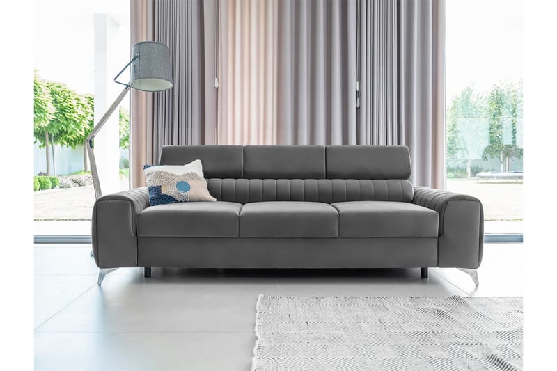 Laurece Bäddsoffa 3-sits - Grå - Möbler - Soffa - Bäddsoffa - 3 sits bäddsoffa