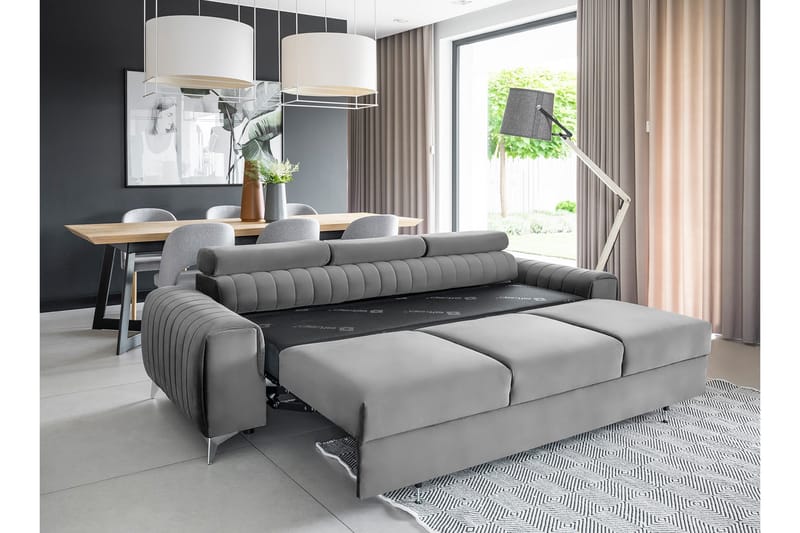 Laurece Bäddsoffa 3-sits - Grå - Möbler - Soffa - Bäddsoffa - 3 sits bäddsoffa