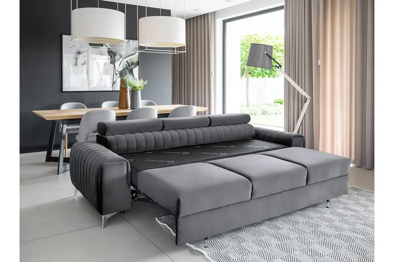 Laurece Bäddsoffa 3-sits - Grå - Möbler - Soffa - Bäddsoffa - 3 sits bäddsoffa