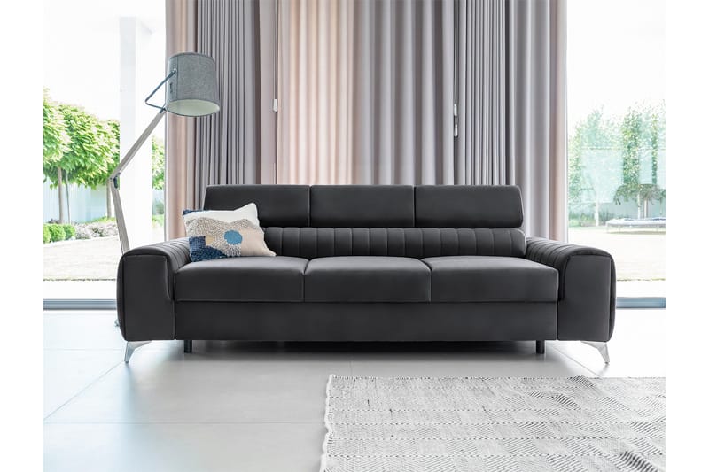 Laurece Bäddsoffa 3-sits - Grå - Möbler - Soffa - Bäddsoffa - 3 sits bäddsoffa