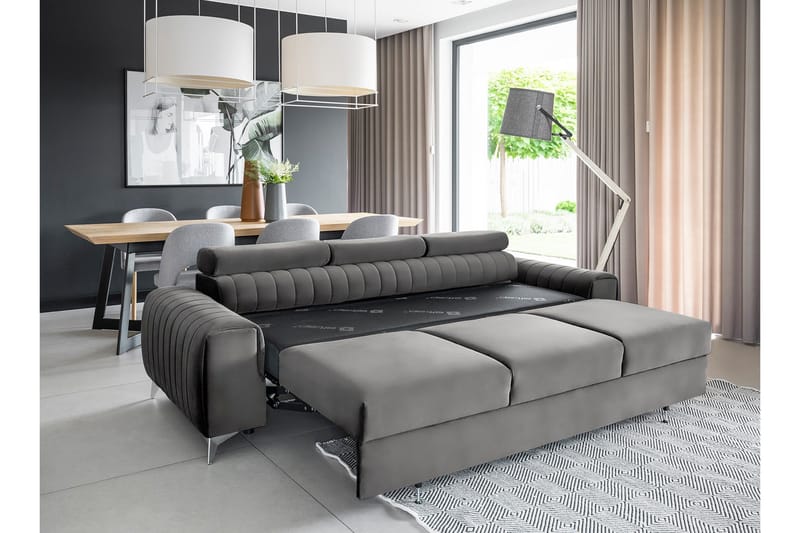 Laurece Bäddsoffa 3-sits - Grå - Möbler - Soffa - Bäddsoffa - 3 sits bäddsoffa