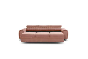 Laurece Bäddsoffa 3-sits - Rosa - Möbler - Soffa - Bäddsoffa - 3 sits bäddsoffa