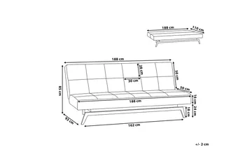 Leeds Bäddsoffa 188 cm - Flerfärgad - Möbler - Soffa - Bäddsoffa - 3 sits bäddsoffa
