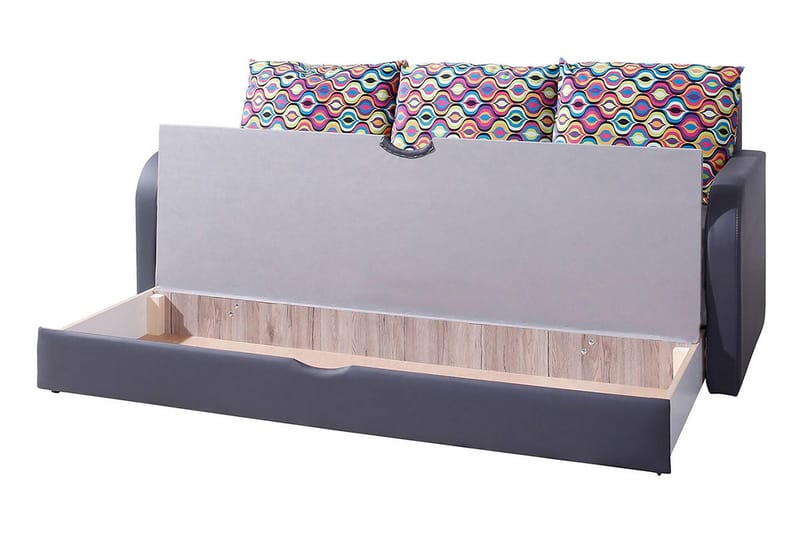 Lido Bäddsoffa 208x75x86 cm - Grå - Möbler - Soffa - Bäddsoffa - 3 sits bäddsoffa