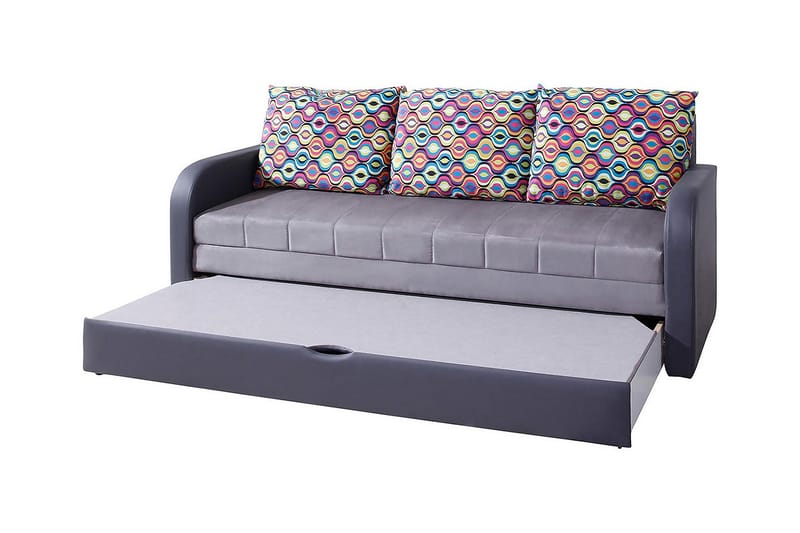 Lido Bäddsoffa 208x75x86 cm - Grå - Möbler - Soffa - Bäddsoffa - 3 sits bäddsoffa
