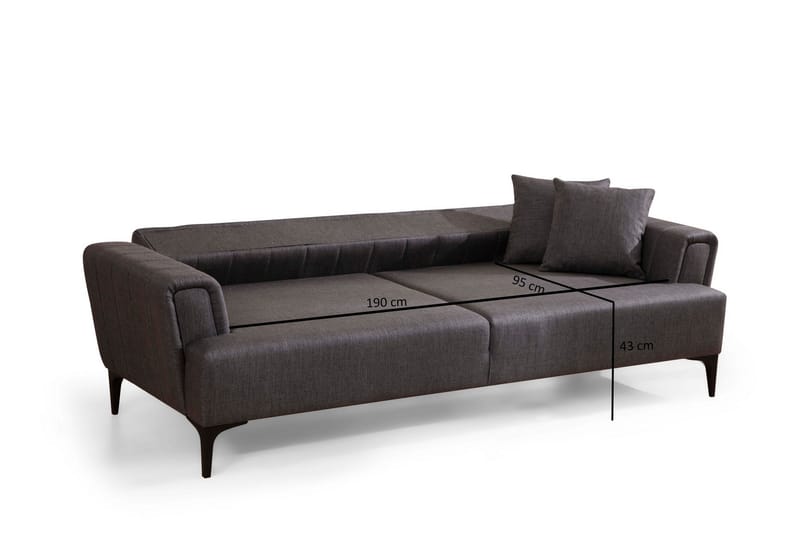 Lilesville 3-sits Bäddsoffa - Mörkgrå - Möbler - Soffa - Bäddsoffa - 3 sits bäddsoffa