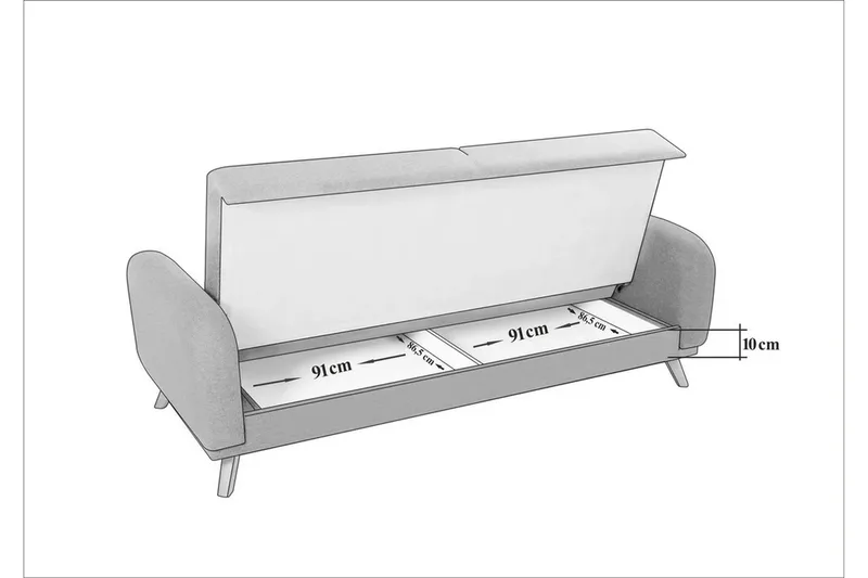 Malkiat Bäddsoffa - Antracit - Möbler - Soffa - Bäddsoffa - 3 sits bäddsoffa