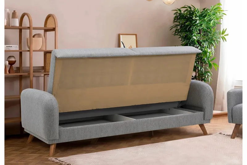 Malkiat Bäddsoffa - Grå - Möbler - Soffa - Bäddsoffa - 3 sits bäddsoffa