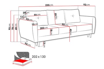 Manstad Bäddsoffa - Grå - Möbler - Soffa - Bäddsoffa - 3 sits bäddsoffa