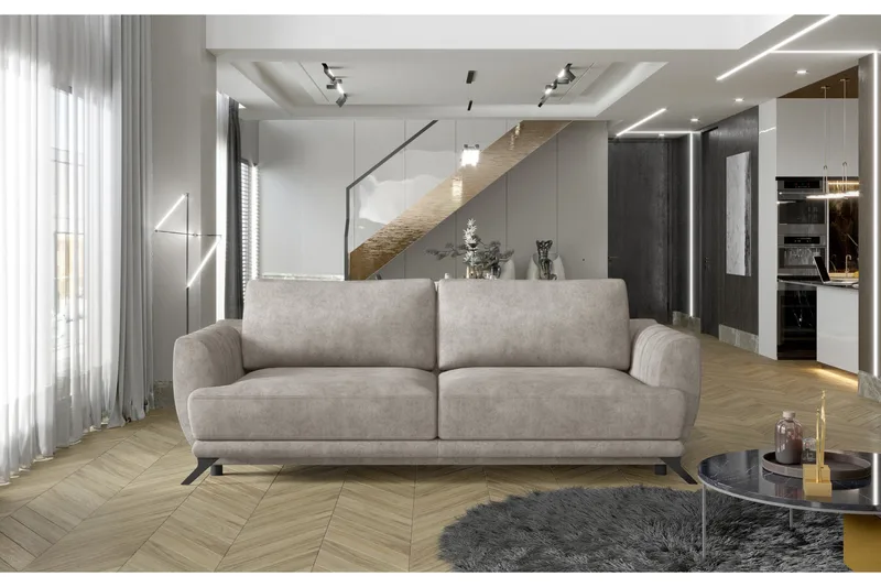 Megis 3-sits Bäddsoffa - Beige - Möbler - Soffa - Bäddsoffa - 3 sits bäddsoffa