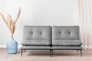 Mezonzo 2-sits Rektangulär Knappad Bäddsoffa i Tyg med Metallben - Grå - Möbler - Soffa - Bäddsoffa - 3 sits bäddsoffa
