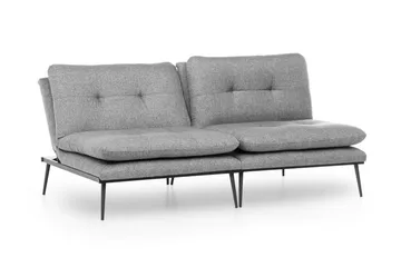 Mezonzo 2-sits Rektangulär Knappad Bäddsoffa i Tyg med Metallben - Grå - Möbler - Soffa - Bäddsoffa - 3 sits bäddsoffa