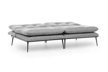 Mezonzo 2-sits Rektangulär Knappad Bäddsoffa i Tyg med Metallben - Grå - Möbler - Soffa - Bäddsoffa - 3 sits bäddsoffa