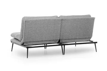 Mezonzo 2-sits Rektangulär Knappad Bäddsoffa i Tyg med Metallben - Grå - Möbler - Soffa - Bäddsoffa - 3 sits bäddsoffa