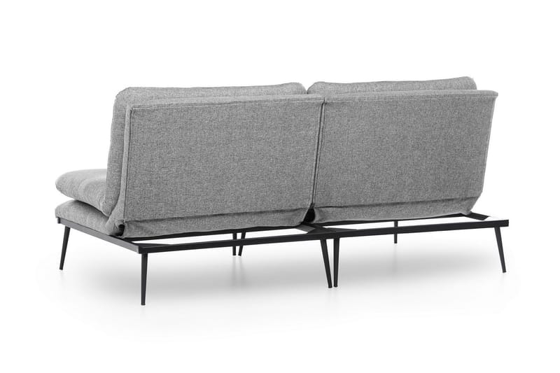 Mezonzo 2-sits Rektangulär Knappad Bäddsoffa i Tyg med Metallben - Grå - Möbler - Soffa - Bäddsoffa - 3 sits bäddsoffa