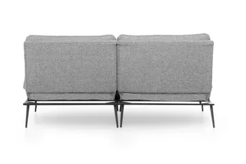 Mezonzo 2-sits Rektangulär Knappad Bäddsoffa i Tyg med Metallben - Grå - Möbler - Soffa - Bäddsoffa - 3 sits bäddsoffa