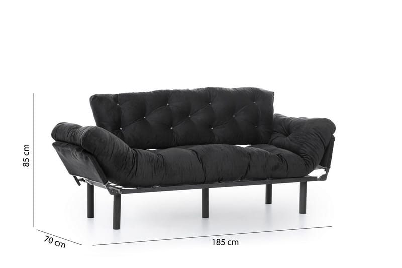 Mezonzo 3-sits Bäddsoffa - Svart - Möbler - Soffa - Bäddsoffa - 3 sits bäddsoffa
