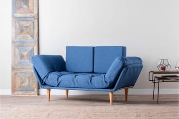 Mezonzo 3-sits Fällbar Längsbäddad Bäddsoffa 70x200 cm i Tyg - Blå - Möbler - Soffa - Bäddsoffa - 3 sits bäddsoffa