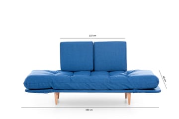 Mezonzo 3-sits Fällbar Längsbäddad Bäddsoffa 70x200 cm i Tyg - Blå - Möbler - Soffa - Bäddsoffa - 3 sits bäddsoffa